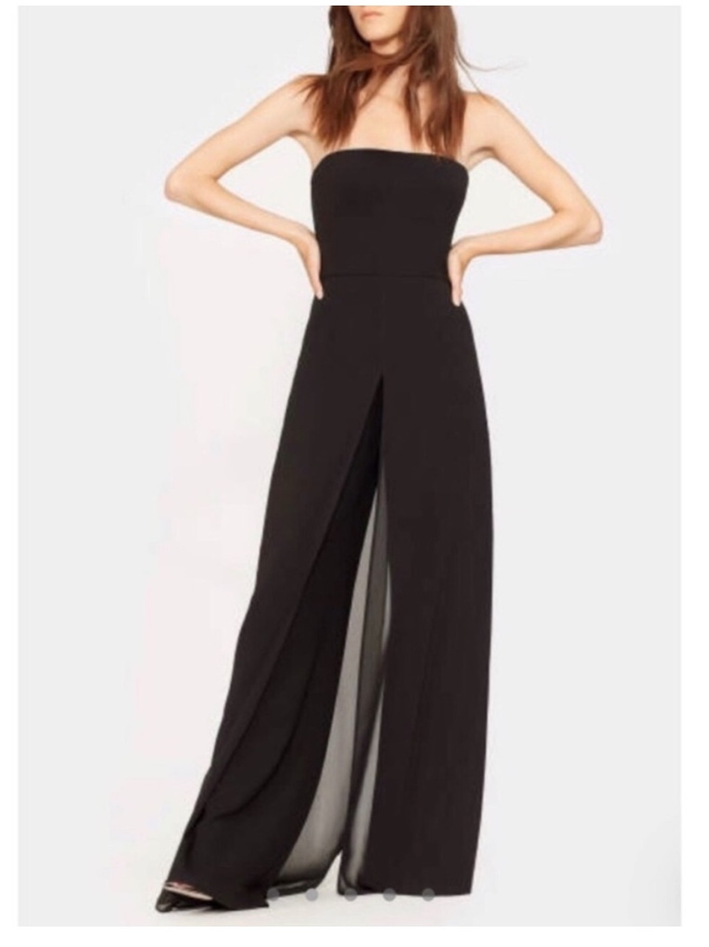 Halston Heritage Black Strapless Jumpsuit (size 8)